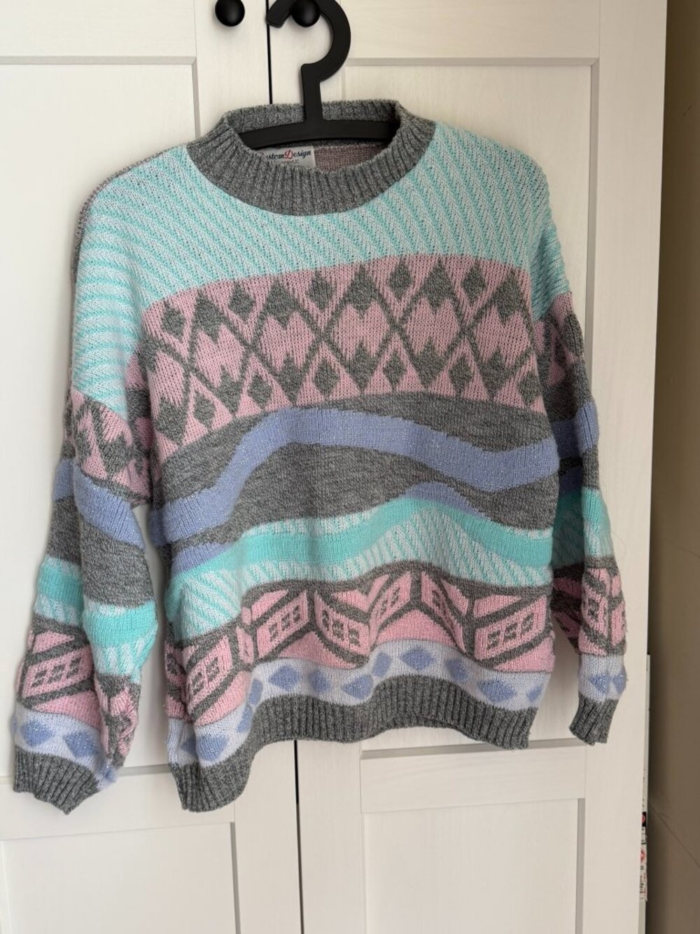 Mock Turtleneck Vintage 90's Glitter Winter Sweater